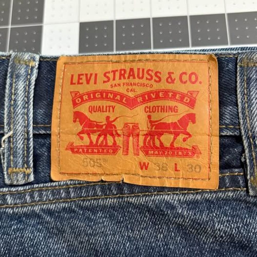 Classic Levi's 505 Regular Fit Straight Leg Jeans for men.